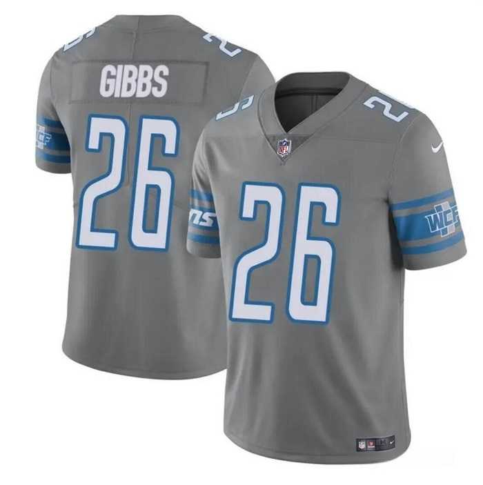 Men & Women & Youth Detroit Lions #26 Jahmyr Gibbs Gray Vapor Untouchable Limited Jersey->green bay packers->NFL Jersey
